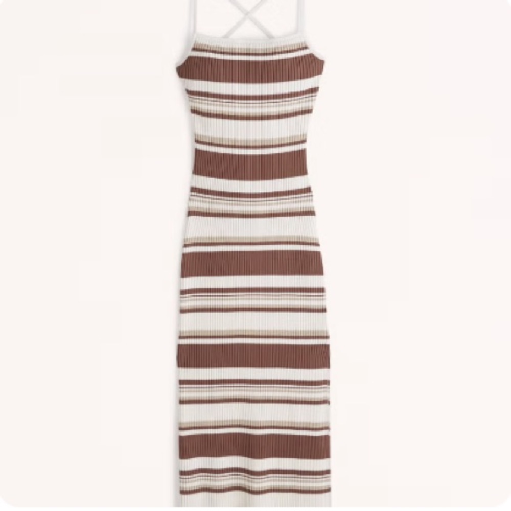 Abercrombie lace up ribbed midi dress